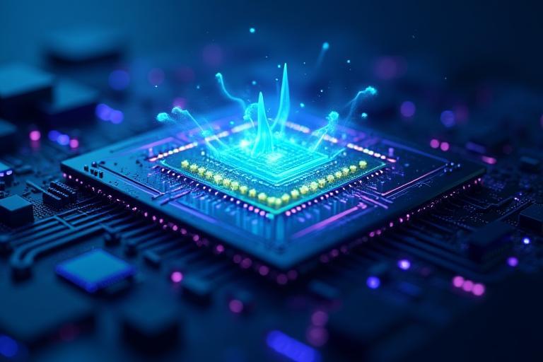 Illustration of Quantum AI Processor